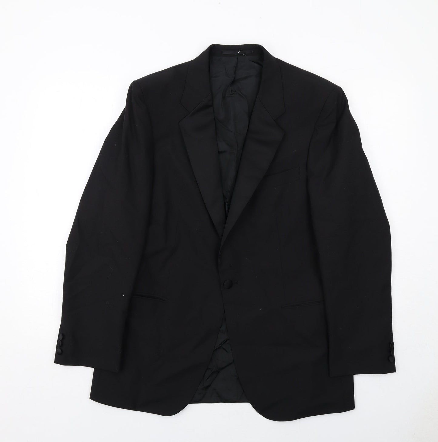 St Michael Mens Black Polyester Tuxedo Suit Jacket Size 40 Regular