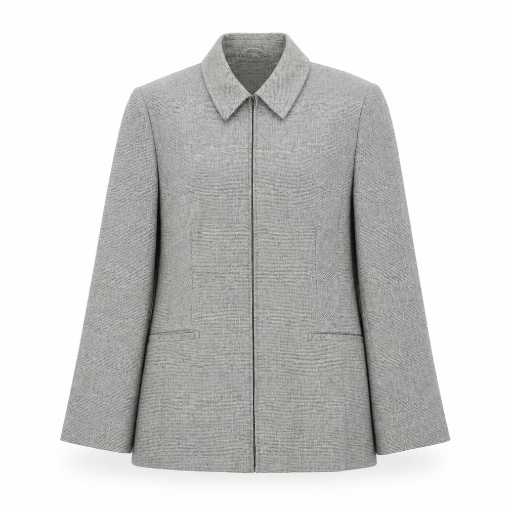 AMARANTO Womens Grey Geometric Jacket Size 16 Zip