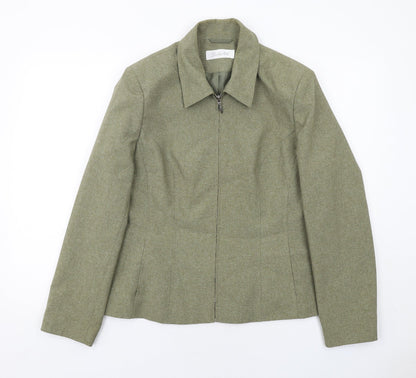 Berkertex Womens Green Geometric Jacket Size 16 Zip