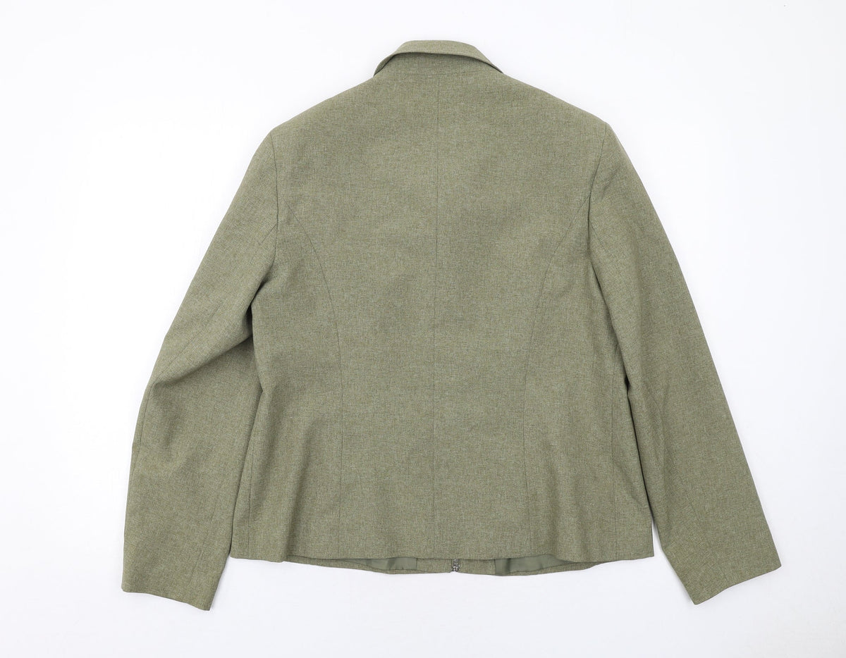 Berkertex Womens Green Geometric Jacket Size 16 Zip