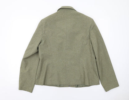 Berkertex Womens Green Geometric Jacket Size 16 Zip