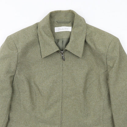Berkertex Womens Green Geometric Jacket Size 16 Zip