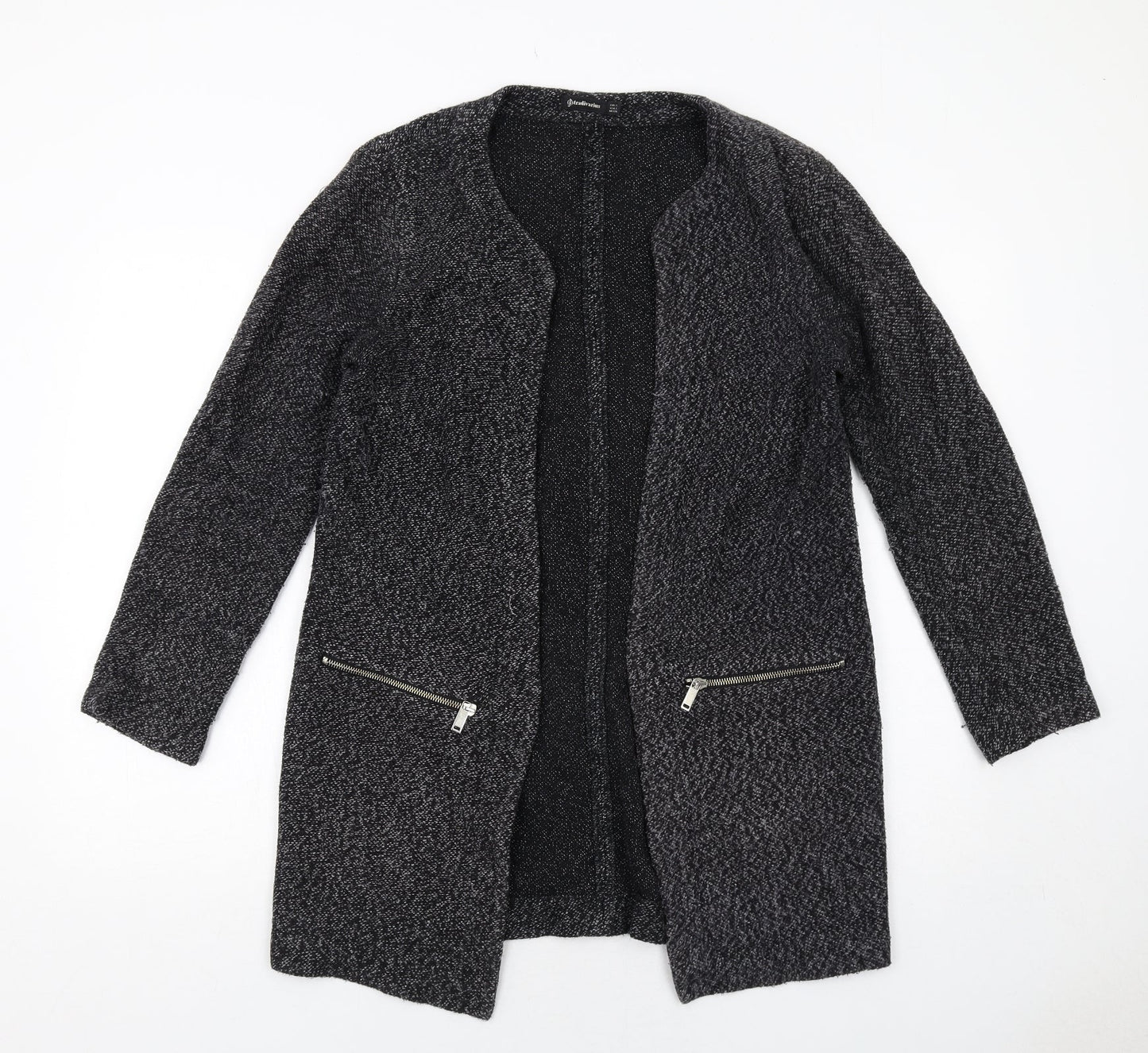 Stradivarius Womens Grey Geometric Jacket Size S