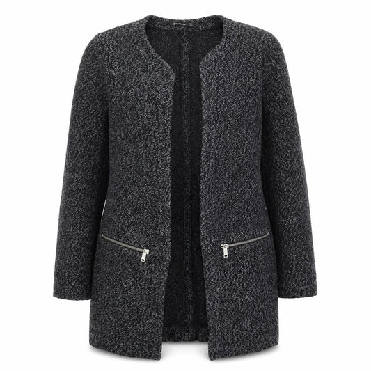 Stradivarius Womens Grey Geometric Jacket Size S