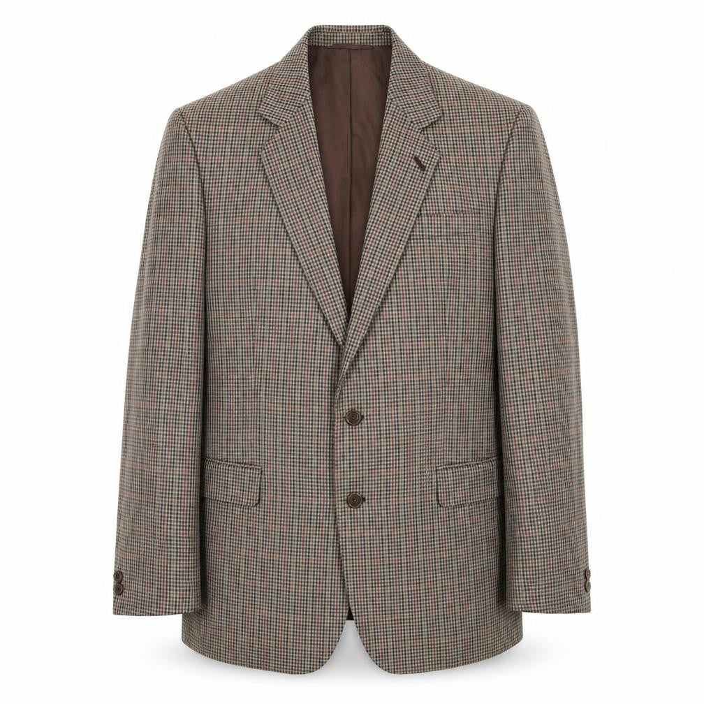 Skopes Mens Brown Geometric Polyester Jacket Blazer Size 42 Regular