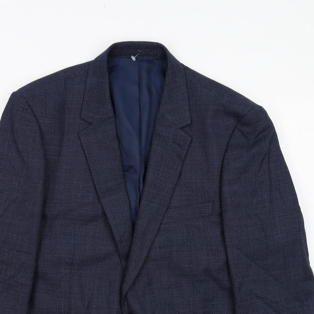 Marks and Spencer Mens Blue Polyester Jacket Suit Jacket Size 42 Regular
