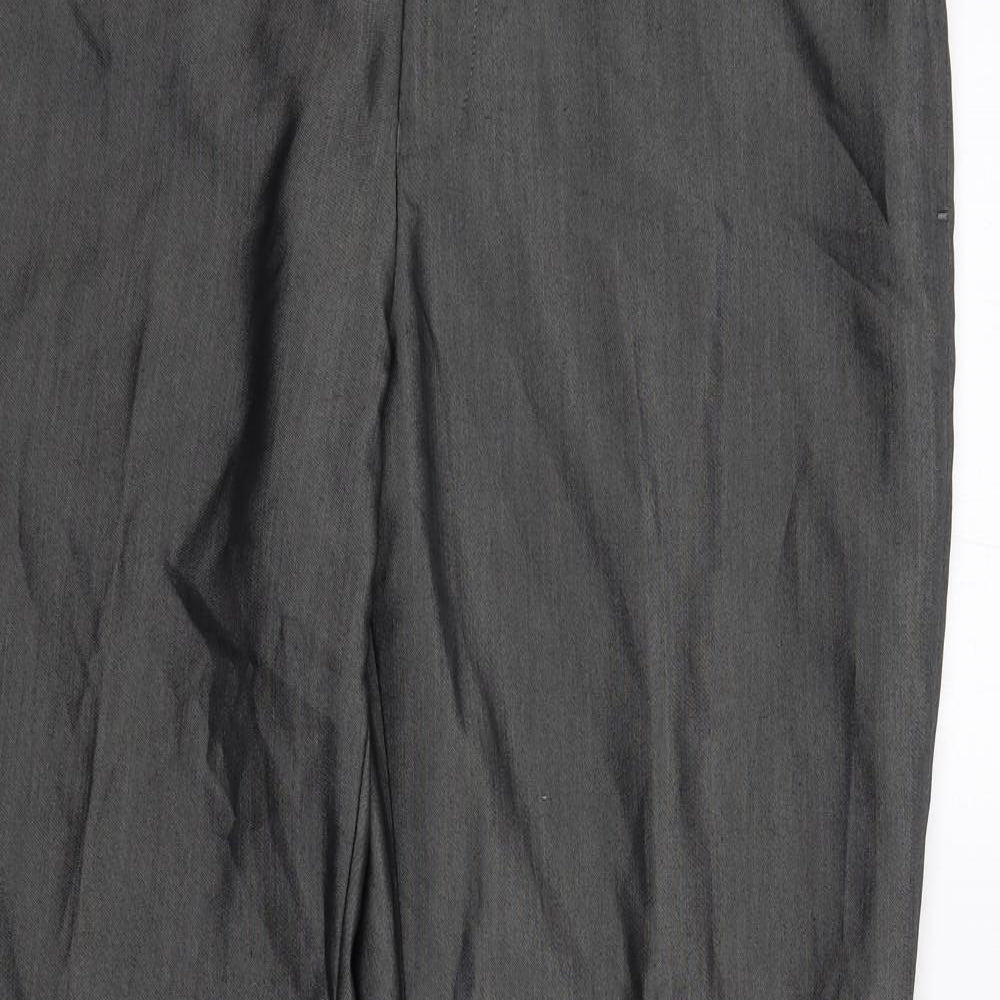 Aspen&Court Mens Grey Polyester Dress Pants Trousers Size 37 in Regular Zip