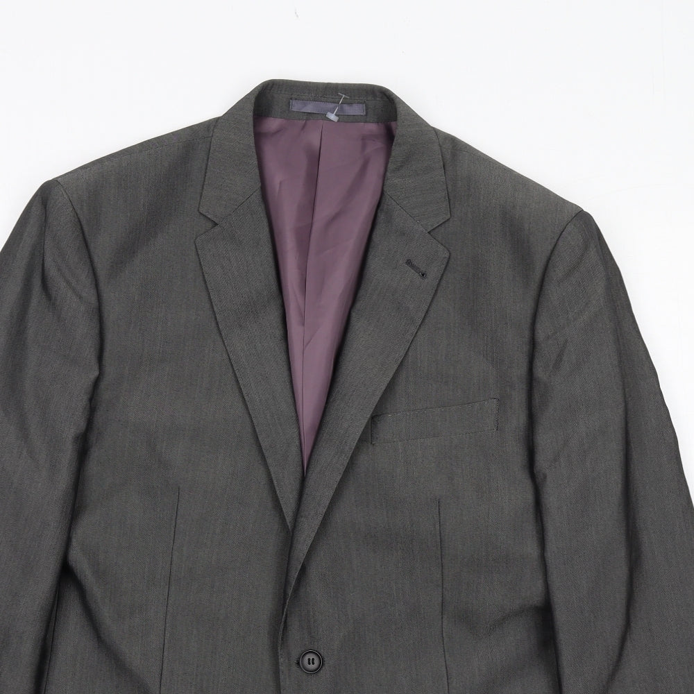Aspen&Court Mens Grey Polyester Jacket Suit Jacket Size 42 Regular