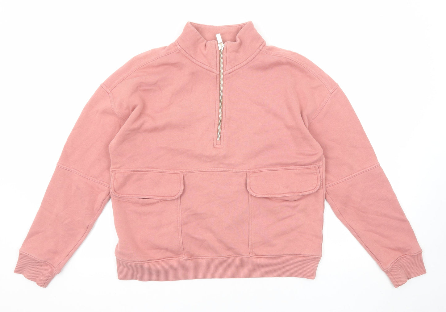 NEXT Womens Pink Cotton Pullover Sweatshirt Size M Zip