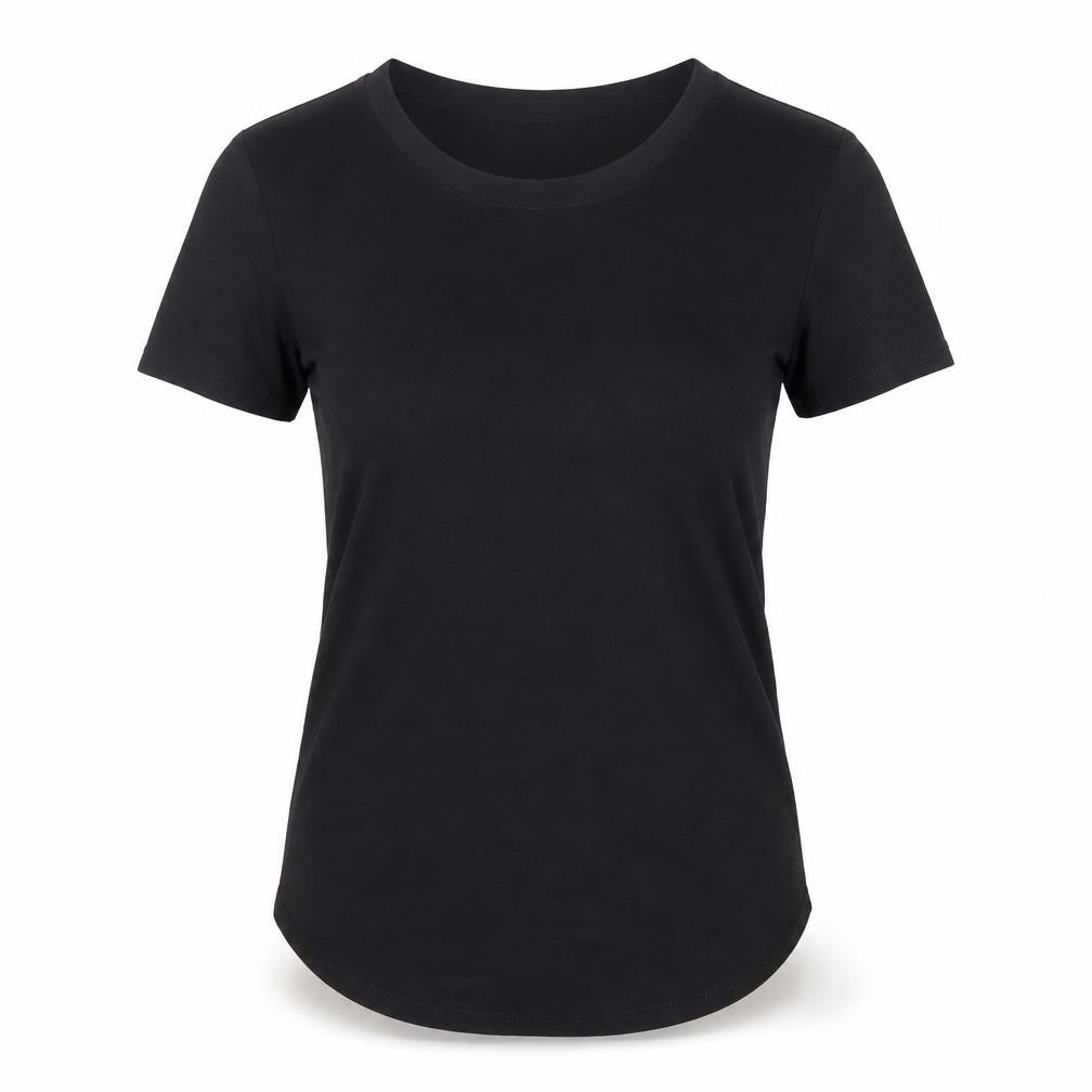 Oasis Womens Black Viscose Basic T-Shirt Size XS Round Neck
