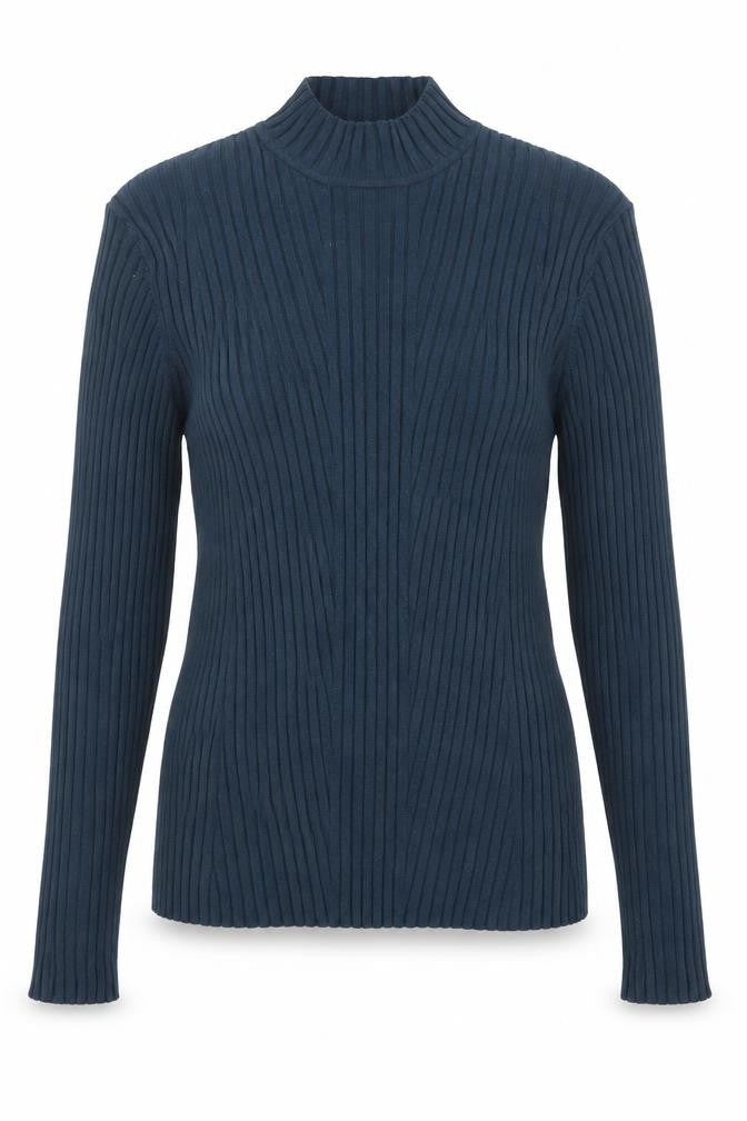 H&M Womens Blue High Neck Viscose Pullover Jumper Size M