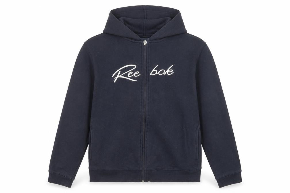 Reebok Boys Blue Polyester Full Zip Hoodie Size XL Zip