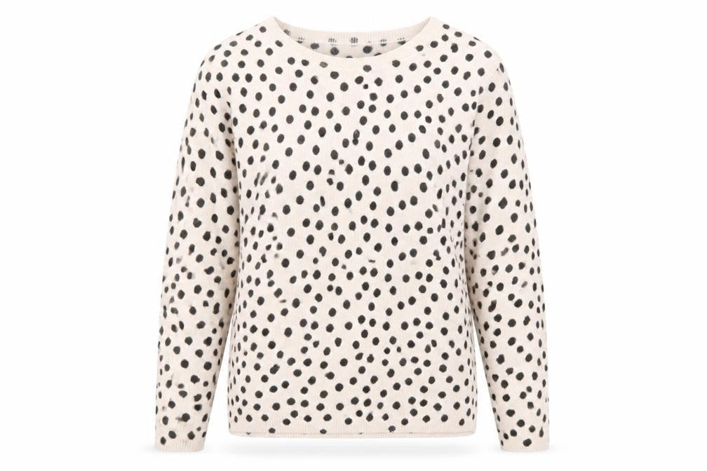 Marks & Spencer Womens Pink Round Neck Polka Dot Acrylic Pullover Jumper Size 12