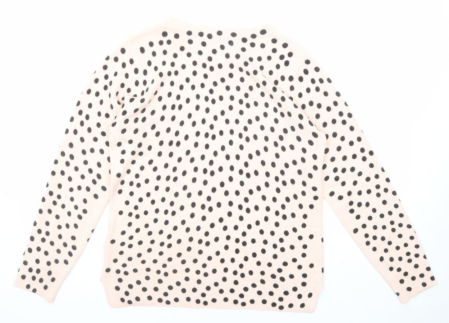 Marks and Spencer Womens Pink Round Neck Polka Dot Acrylic Pullover Jumper Size 12
