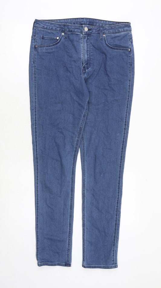 H&M Womens Blue Cotton Skinny Jeans Size 33 in Regular Zip