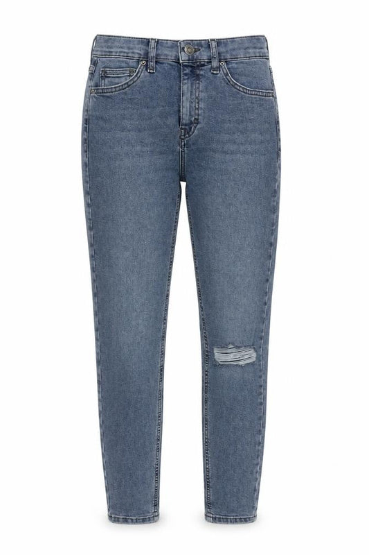 Topshop Womens Blue Cotton Skinny Jeans Size 26 in Regular Zip