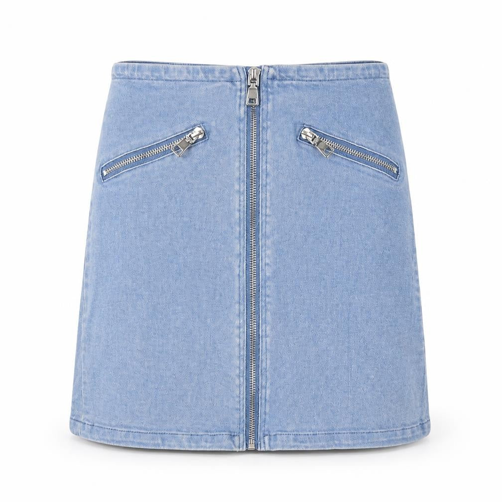 Mystery Jane Womens Blue Polyester A-Line Skirt Size S Zip