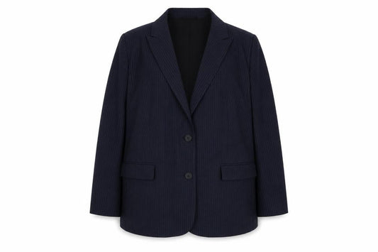 Marks & Spencer Womens Blue Pinstripe Polyester Jacket Suit Jacket Size 20