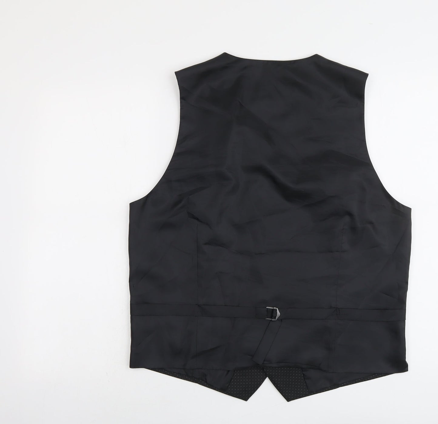 Marks and Spencer Mens Black Geometric Polyester Jacket Suit Waistcoat Size 38 Regular
