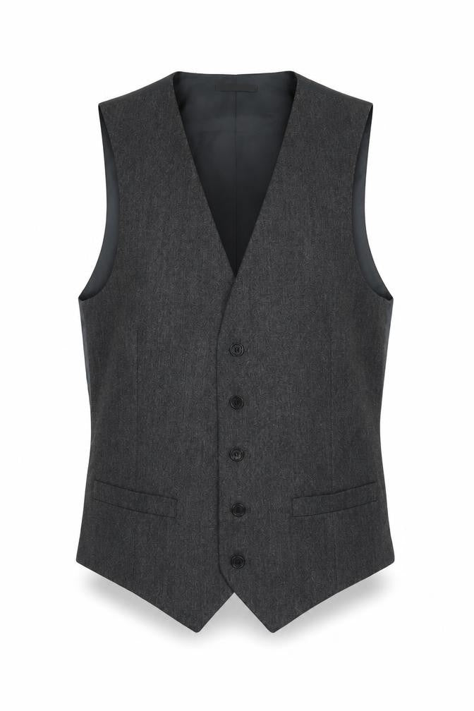 Marks & Spencer Mens Grey Polyester Jacket Suit Waistcoat Size 38 Regular