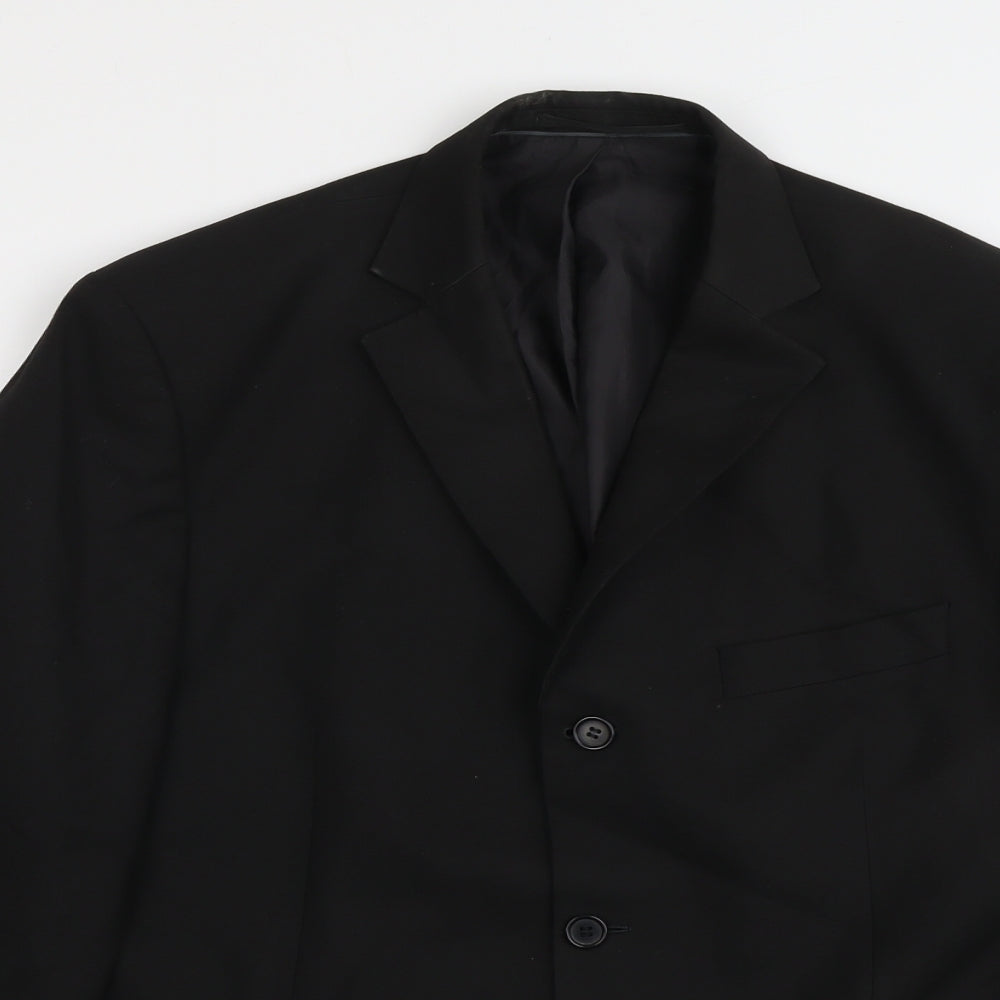 Marks and Spencer Mens Black Polyester Jacket Suit Jacket Size 42 Regular