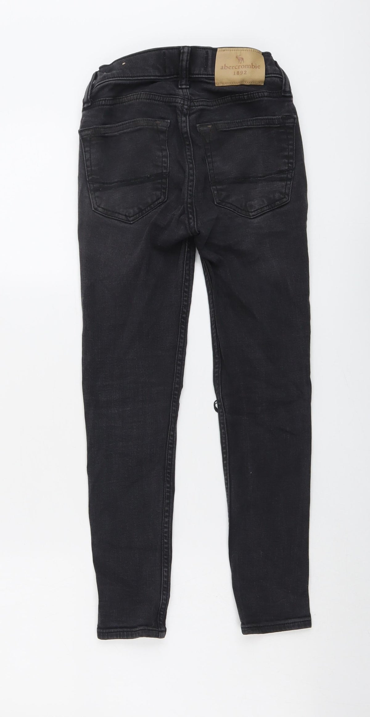 Abercrombie & Fitch Girls Grey Cotton Skinny Jeans Size 9-10 Years Regular Button - Distressed