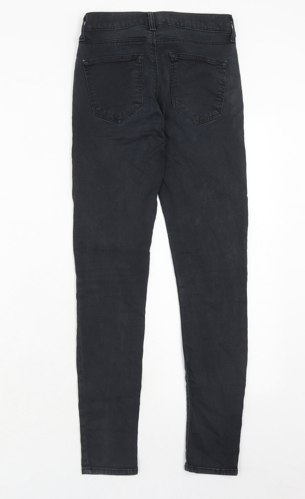 Topshop Womens Black Cotton Skinny Jeans Size 25 in L32 in Regular Zip