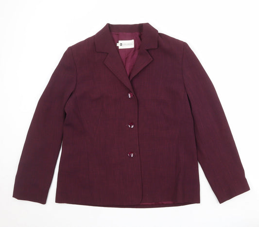 Liza Lovell Womens Purple Polyester Jacket Blazer Size 14