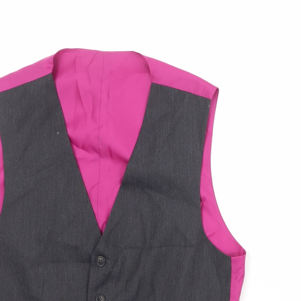 Marks and Spencer Mens Grey Polyester Jacket Suit Waistcoat Size 38 Regular