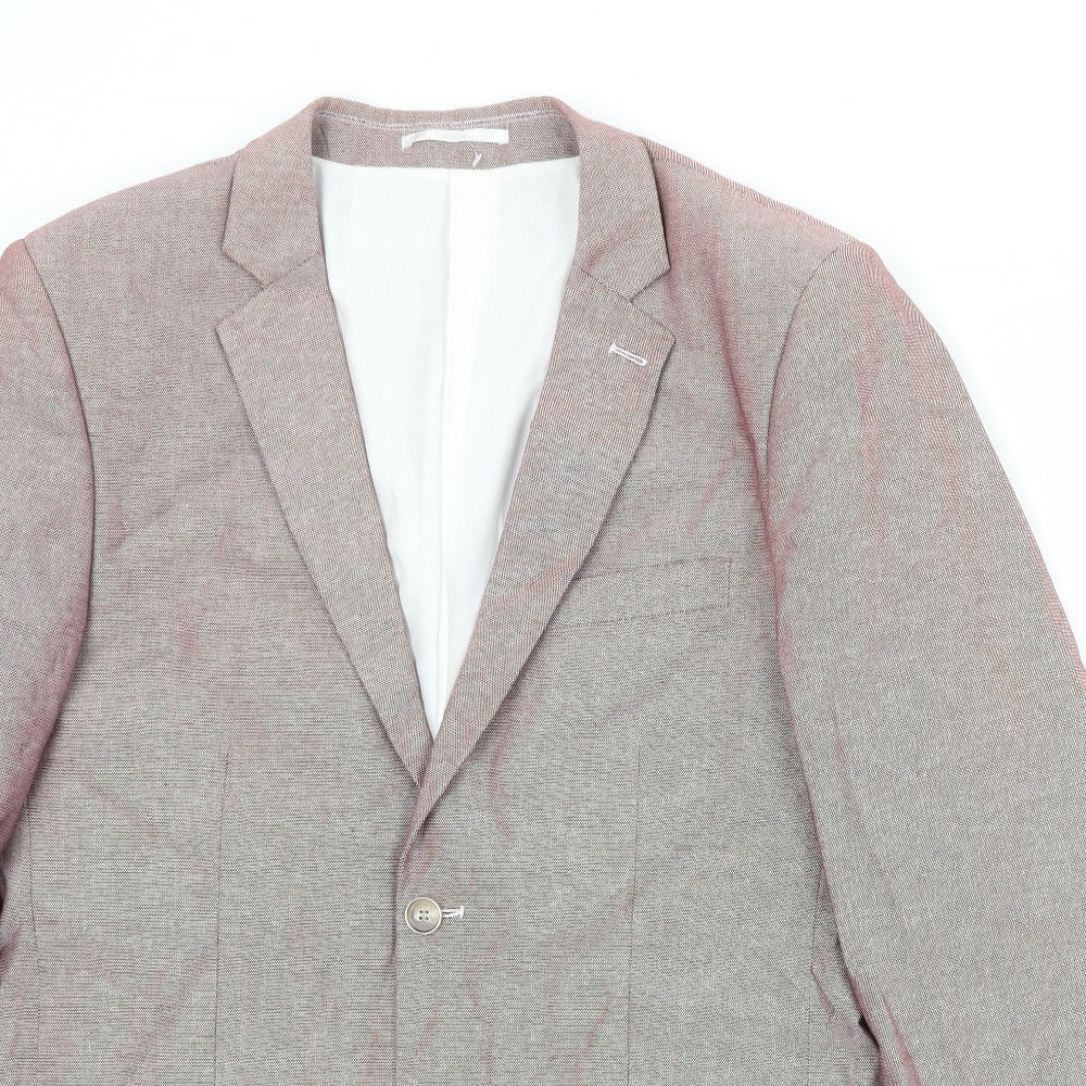 New Look Mens Red Polyester Jacket Suit Jacket Size 42 Regular