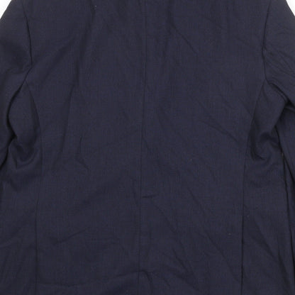 Zara Mens Blue Polyester Jacket Suit Jacket Size 40 Regular