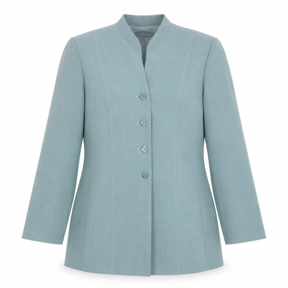 Gold Womens Blue Polyester Jacket Blazer Size 12