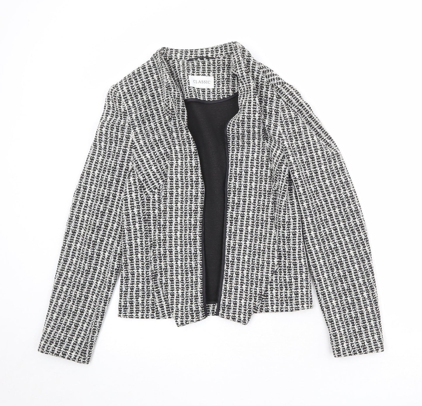 Marks & Spencer Womens Black Geometric Jacket Blazer Size 12