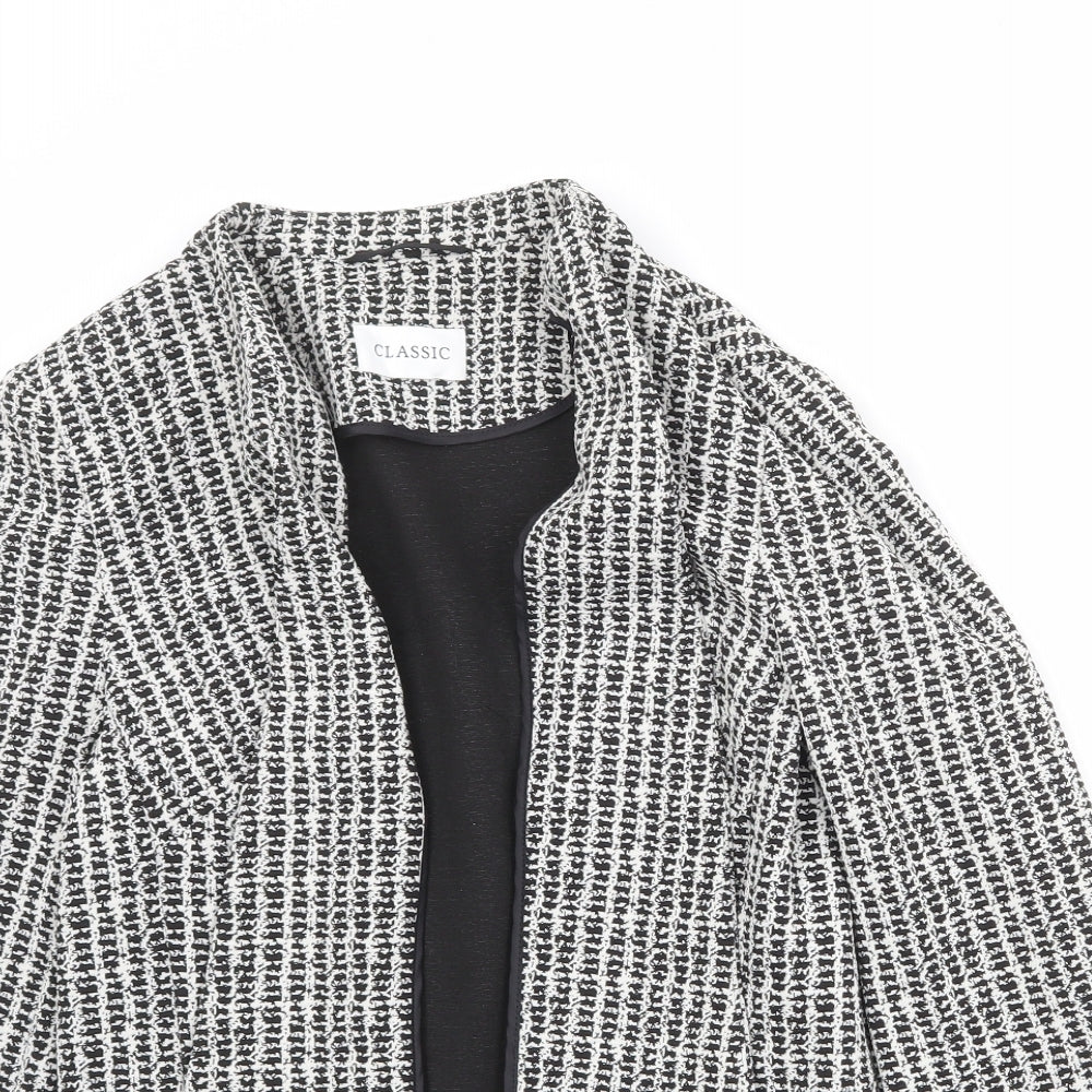 Marks & Spencer Womens Black Geometric Jacket Blazer Size 12