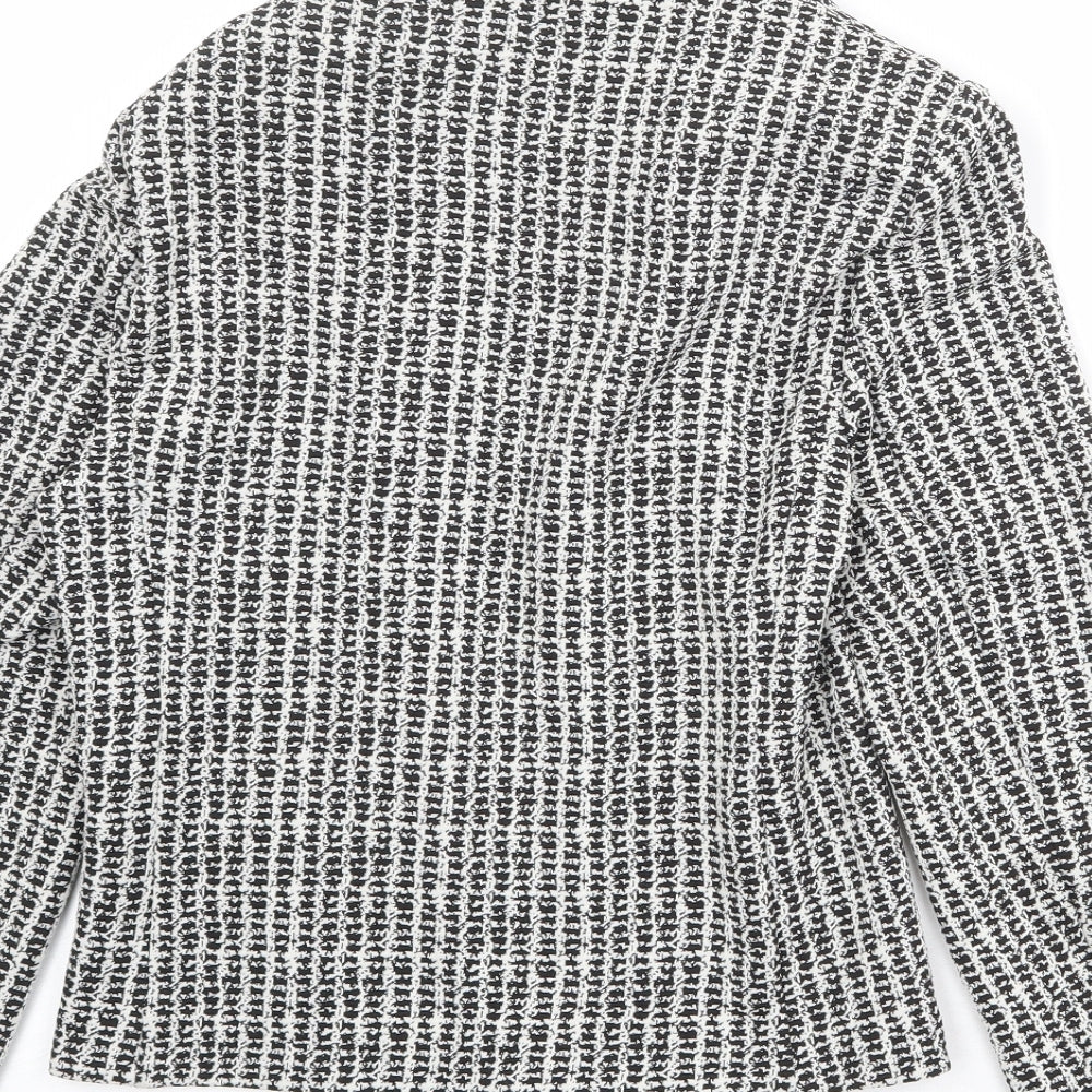 Marks & Spencer Womens Black Geometric Jacket Blazer Size 12