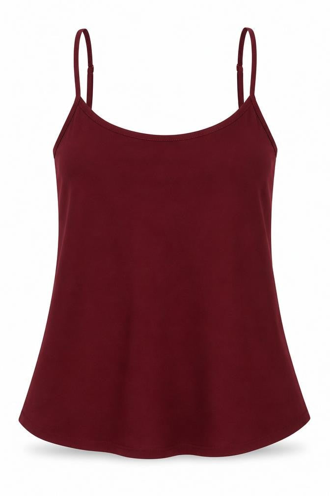 Select Womens Red Polyester Basic Tank Size 14 Round Neck