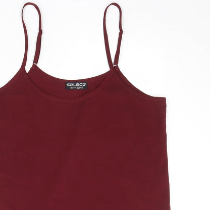Select Womens Red Polyester Basic Tank Size 14 Round Neck
