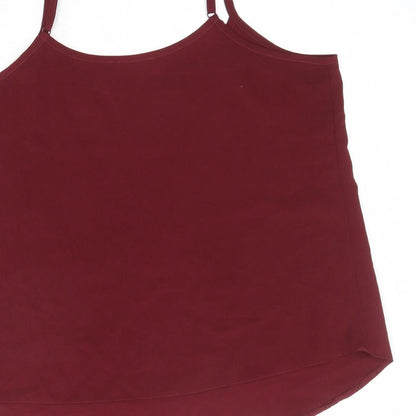 Select Womens Red Polyester Basic Tank Size 14 Round Neck