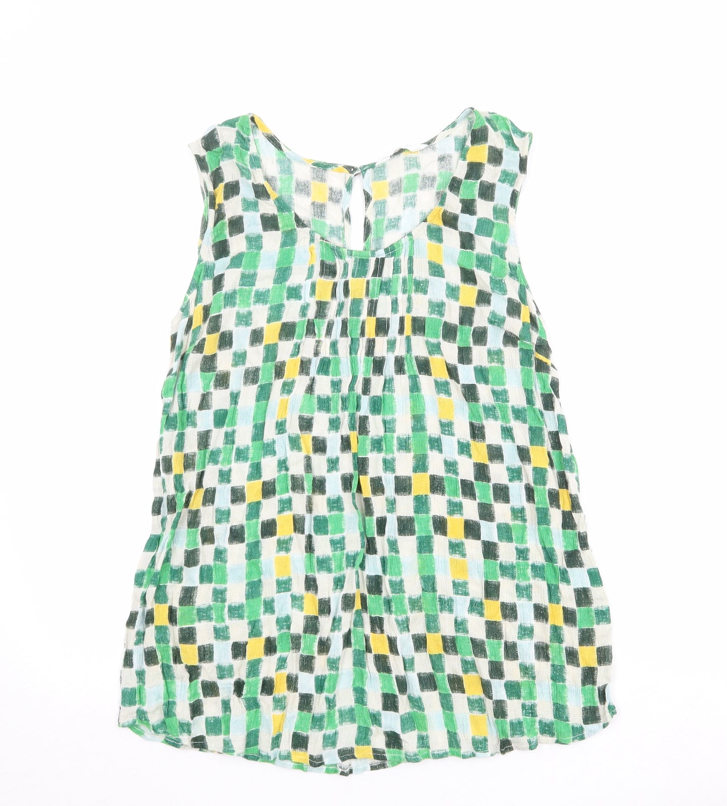 Nomads Womens Multicoloured Geometric Polyester Basic Tank Size 14 Round Neck