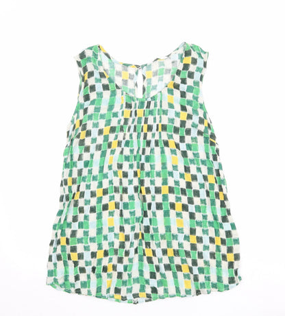 Nomads Womens Multicoloured Geometric Polyester Basic Tank Size 14 Round Neck
