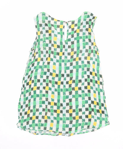 Nomads Womens Multicoloured Geometric Polyester Basic Tank Size 14 Round Neck