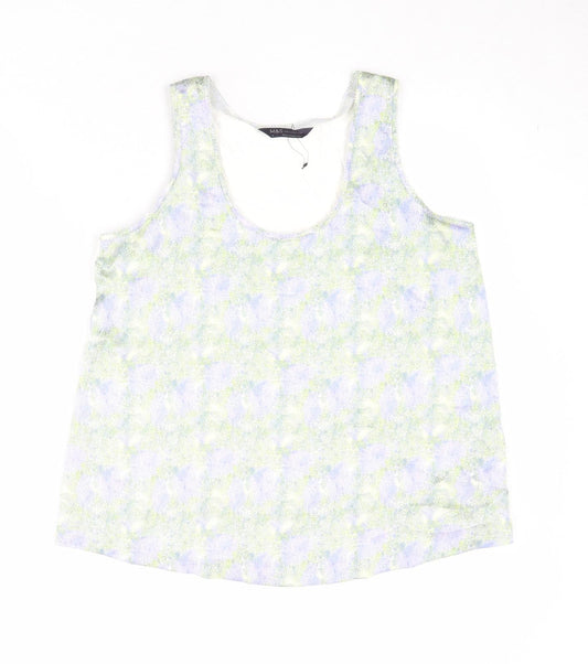 Marks and Spencer Womens Multicoloured Geometric Polyester Basic Tank Size 8 Round Neck