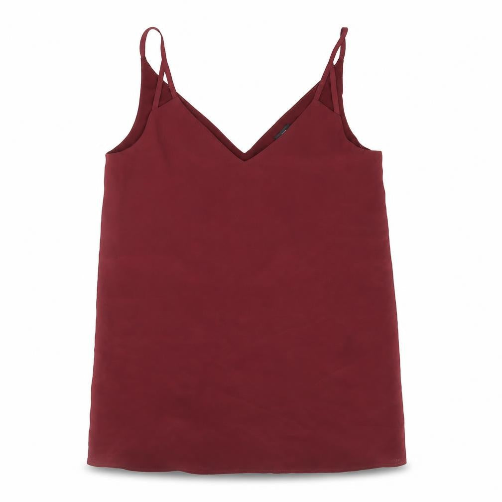 River Island Womens Red Polyester Basic Tank Size 8 V-Neck