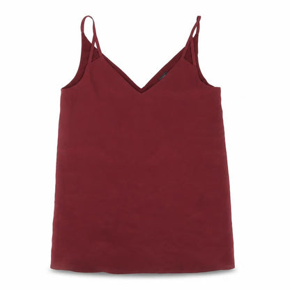 River Island Womens Red Polyester Basic Tank Size 8 V-Neck