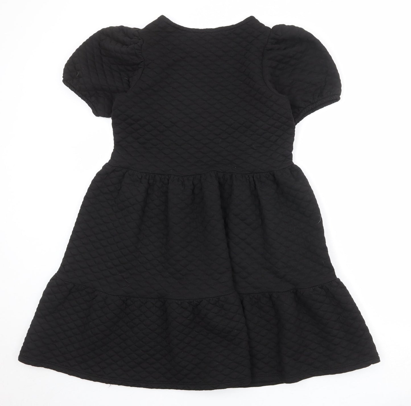 River Island Womens Black Polyester A-Line Size 10 Round Neck Zip