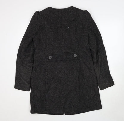 Back view of ESPRIT women’s grey overcoat coat, size UK 12, button