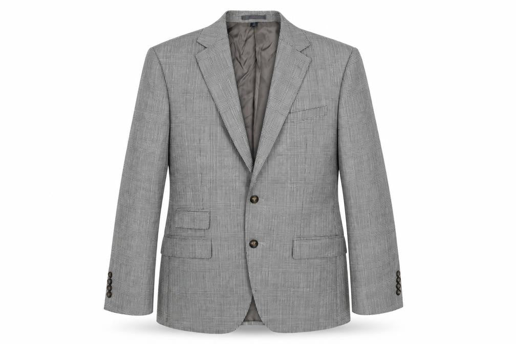 Marks & Spencer Mens Grey Plaid Wool Jacket Suit Jacket Size 40 Regular