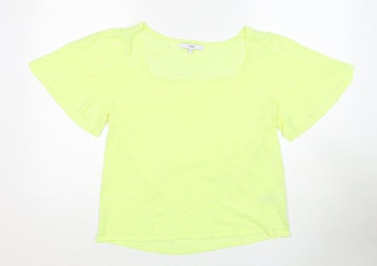 NEXT Womens Yellow Acrylic Basic Blouse Size 14 Round Neck