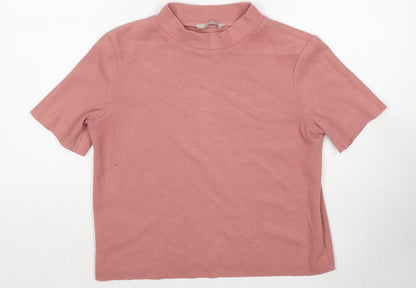 Zara Womens Pink Round Neck Polyester Pullover Jumper Size M