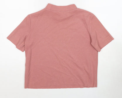 Zara Womens Pink Round Neck Polyester Pullover Jumper Size M